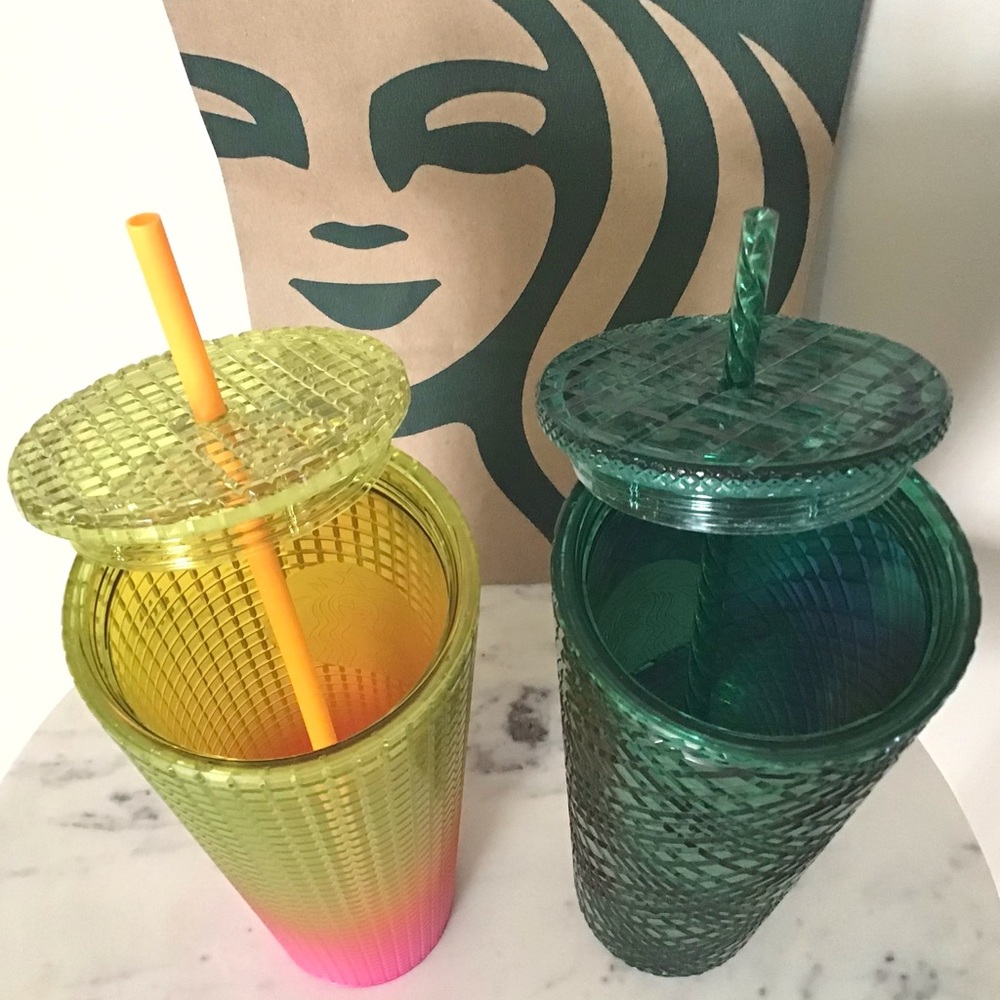 Starbucks Set Of Two Venti Tumblers Studded Grid NWT - Picture 6 of 9
